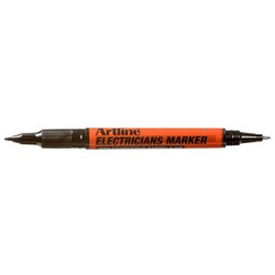 Marker pentru electricieni, corp plastic si 2 capete, varfuri rotunde 0.4/1.0mm - negru