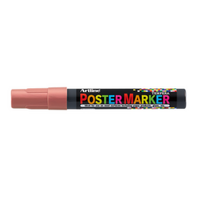 Marker pentru poster corp plastic, varf rotund 2mm - rosu metalizat