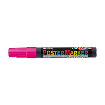 Marker pentru poster corp plastic, varf rotund 2mm - roz fluorescent