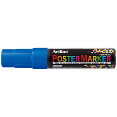 Marker pentru poster corp plastic, varf rotund 6mm - albastru