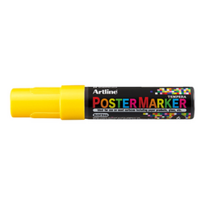 Marker pentru poster corp plastic, varf rotund 6mm - galben