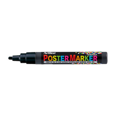 Marker pentru poster corp plastic, varf rotund 6mm - negru