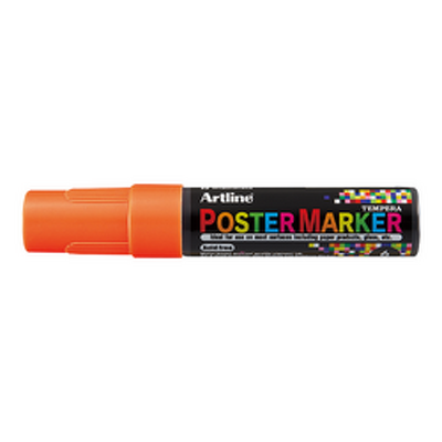 Marker pentru poster corp plastic, varf rotund 6mm - portocaliu fluorescent