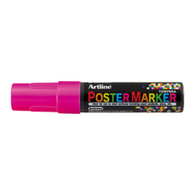 Marker pentru poster corp plastic, varf rotund 6mm - roz fluorescent