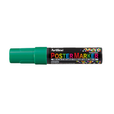 Marker pentru poster corp plastic, varf rotund 6mm - verde