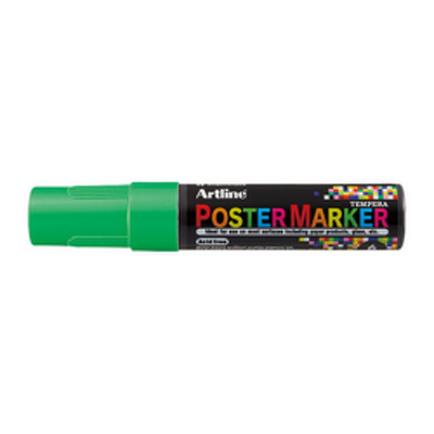Marker pentru poster corp plastic, varf rotund 6mm - verde fluorescent