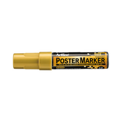 Marker pentru poster corp plastic, varf tesit 12mm - auriu