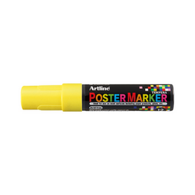 Marker pentru poster corp plastic, varf tesit 12mm - galben fluorescent