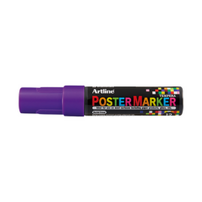 Marker pentru poster corp plastic, varf tesit 12mm - mov