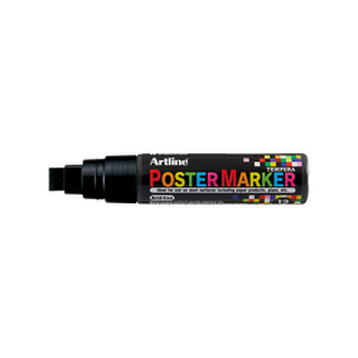 Marker pentru poster corp plastic, varf tesit 12mm - negru