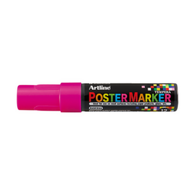 Marker pentru poster corp plastic, varf tesit 12mm - roz fluorescent