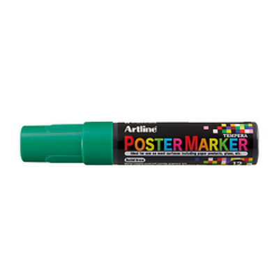 Marker pentru poster, corp plastic, varf tesit 12mm - verde