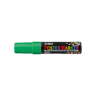 Marker pentru poster corp plastic, varf tesit 12mm - verde fluorescent