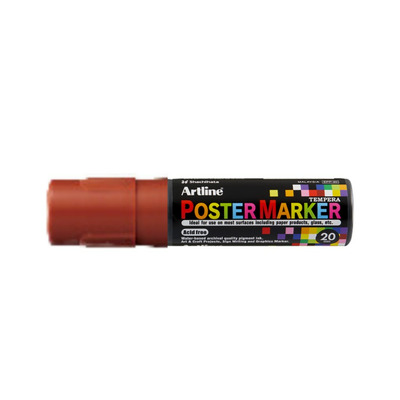 Marker pentru poster, corp plastic, varf tesit 20 mm - maro