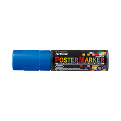 Marker pentru poster, corp plastic, varf tesit 20mm - albastru