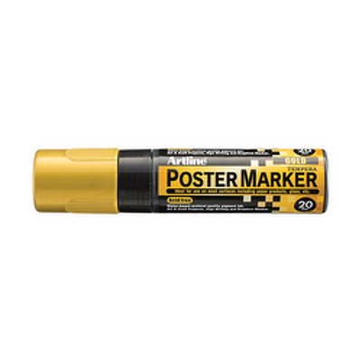 Marker pentru poster corp plastic, varf tesit 20mm - auriu