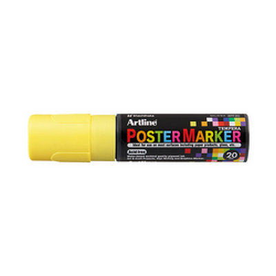 Marker pentru poster corp plastic, varf tesit 20mm - galben fluorescent