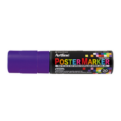 Marker pentru poster, corp plastic, varf tesit 20mm - mov