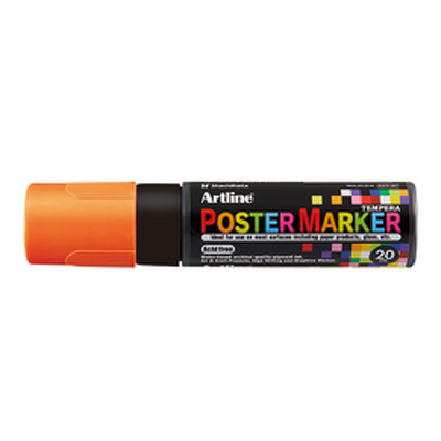 Marker pentru poster, corp plastic, varf tesit 20mm - portocaliu fluorescent