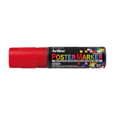Marker pentru poster, corp plastic, varf tesit 20mm - rosu