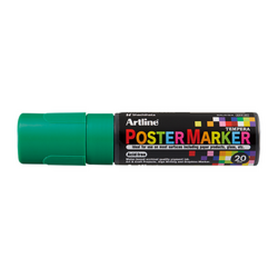 Marker pentru poster, corp plastic, varf tesit 20mm - verde