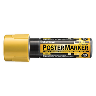 Marker pentru poster, corp plastic, varf tesit 30mm - auriu