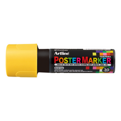Marker pentru poster, corp plastic, varf tesit 30mm - galben