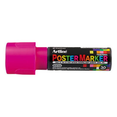Marker pentru poster, corp plastic, varf tesit 30mm - roz fluorescent