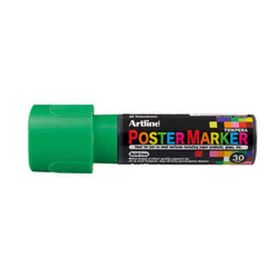 Marker pentru poster, corp plastic, varf tesit 30mm - verde fluorescent