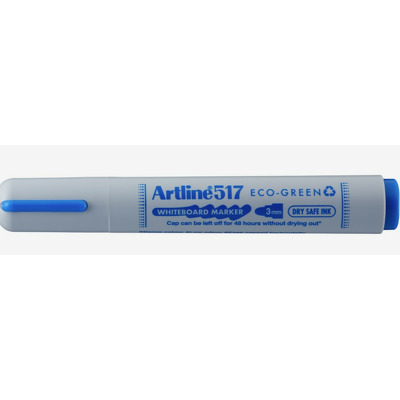 Marker pentru tabla de scris 517 Eco Green - Dry safe ink 48h, varf rotund 3.0mm - albastru