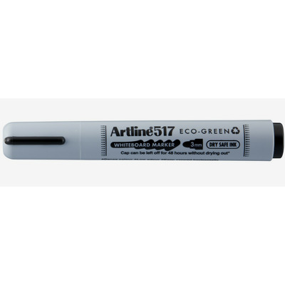 Marker pentru tabla de scris 517 Eco Green - Dry safe ink 48h, varf rotund 3.0mm - negru