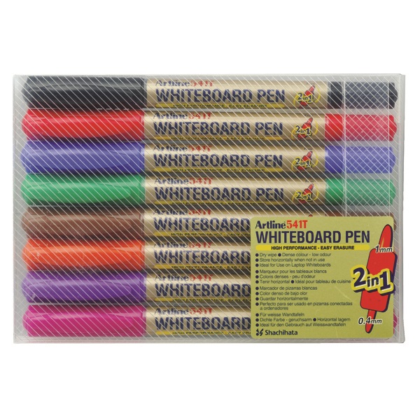 Marker pentru tabla de scris 541T, doua capete - varfuri rotunde 0.4mm/1.0mm, 8 buc/set