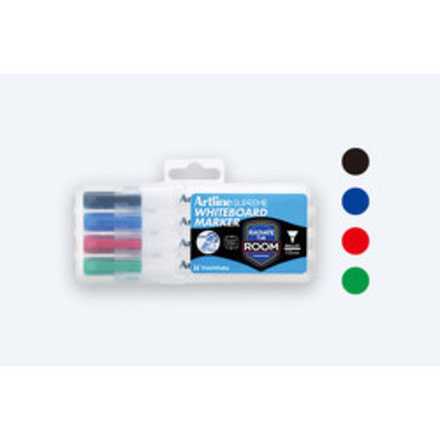 Marker pentru tabla de scris ARTLINE Supreme - Dry safe ink, varf rotund 1.5mm - 4 culori/set