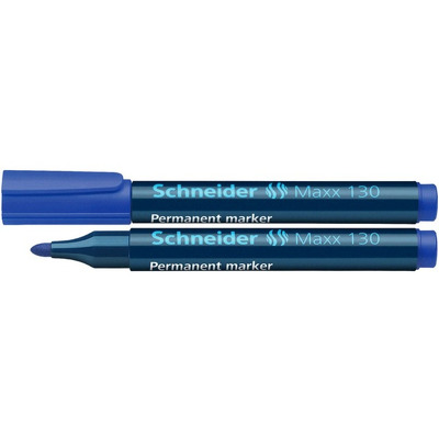 Marker permanent varf rotund 1-3mm albastru, Schneider