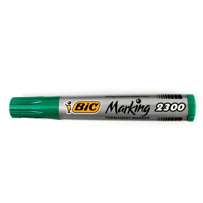 Marker  permanent varf tesit, culoare verde , Bic Design