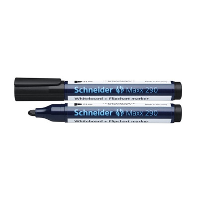 Marker Schneider Maxx 290, pentru tabla de scris flipchart, varf rotund 2-3mm - negru