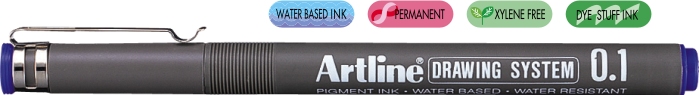 Marker pentru desen tehnic Artline, varf fetru 0.1mm - albastru