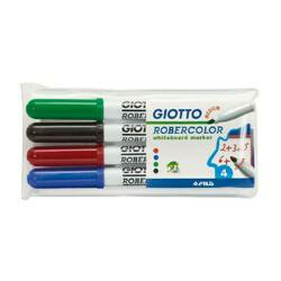Markere pentru table de scris, varf rotund, 4 culori/blister, GIOTTO Robercolor
