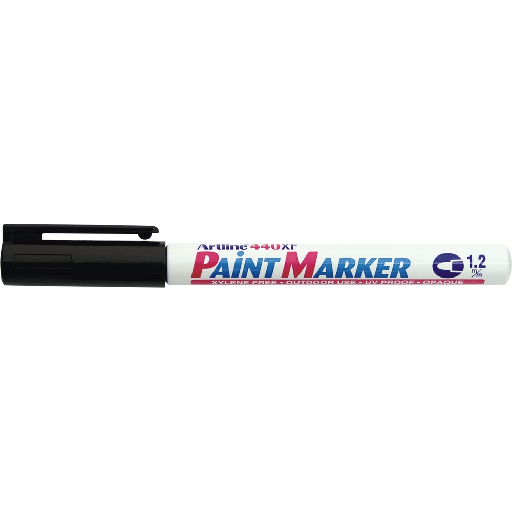 Marker cu vopsea varf rotund 1.2mm - negru Artline 440XF, corp metalic