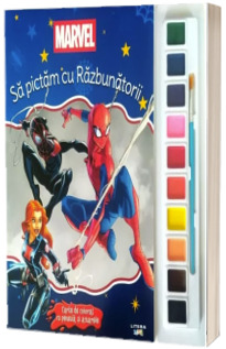 Marvel. Sa pictam cu Razbunatorii. Carte de colorat cu pensula si acuarele