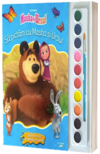 Masha si Ursul. Sa pictam cu Masha si Ursul. Carte de colorat cu pensula si acuarele