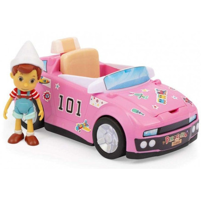 Masina si figurina Pinocchio si prietenii de aventura cu figurina Pinocchio de 10cm