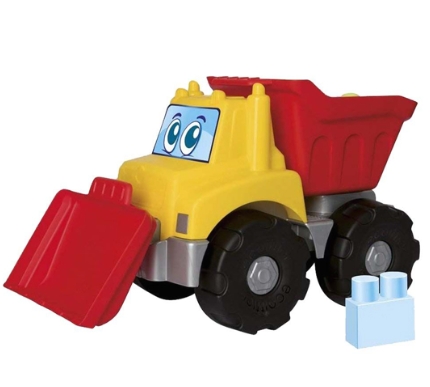 Masinuta cu bascula Ecoiffier si 15 cuburi Abrick