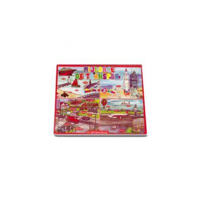 Mijloace de transport. Mapa cu imagini si jetoane (Material Didactic)