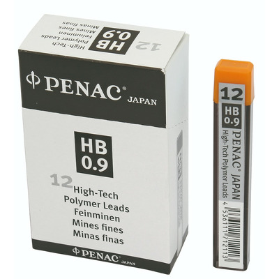 Mine pentru creion mecanic 0,9mm, 12/set, Penac - HB