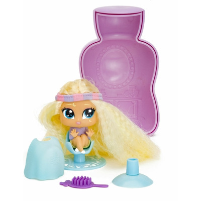 Mini papusa hairdooz cu accesorii in sticluta