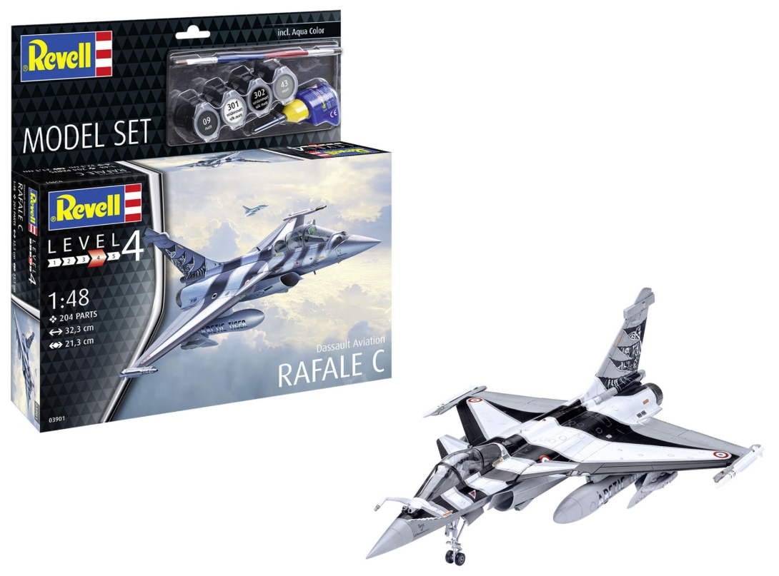 Model set Dassault Aviation Rafale C. Kit model Revell cu accesorii de baza