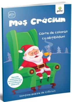 Mos Craciun. Carte de colorat cu abtibilduri - Contine poezie de Craciun (Activitatile mele de Craciun)