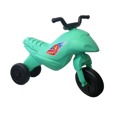 Motocicleta copii cu trei roti fara pedale mare culoarea turcoaz