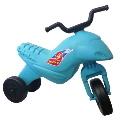 Motocicleta copii cu trei roti fara pedale mediu culoarea albastru deschis
